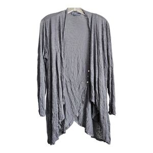 Newport Gray Waterfall Cardigan Sweater, Medium